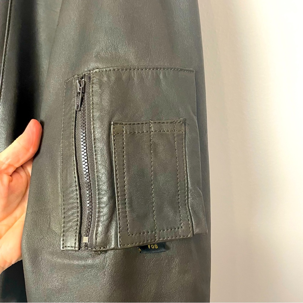 London Fog Leather Coat Zip and Button Zip Out Lining Brown 48 - Picture 5 of 14